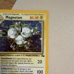Magneton Pokemon TCG 11/62 Fossil Set Unlimited Holo Rare LP - Image 4