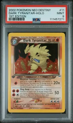 Pokemon Dark Tyranitar 11/105 PSA 9 Mint Neo Destiny 1st Edition Holo Rare 2002 - Image 1
