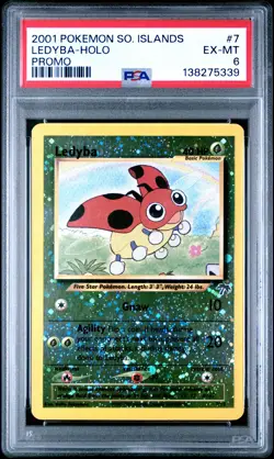 2001 POKEMON SOUTHERN ISLANDS PROMO #7 LEDYBA-HOLO PSA 6 - Image 1