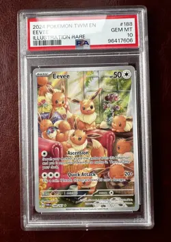Eevee 188/167 - Twilight Masquerade - Pokemon PSA10 GEM MINT - Image 1