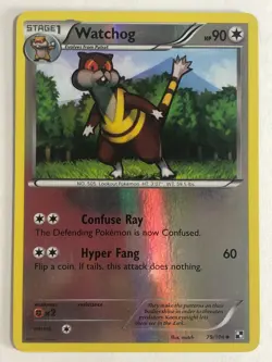Pokemon TCG Black & White Reverse Holographic Watchog 79/114 Light Played - Image 1