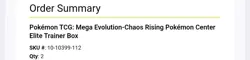 x2 Presale Chaos Rising Pokemon Center ETB Elite Trainer Box Pokemon CONFIRMED - Image 2