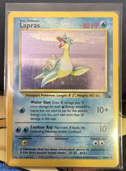 Pokemon TCG Lapras 10/62 Fossil Holo - Image 1