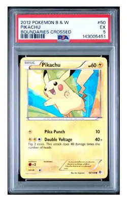 2012 POKEMON BLACK & WHITE BOUNDARIES CROSSED PIKACHU 50 PSA 5 - Image 1