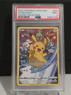 Pokemon - Pikachu - SWSH020 Figure Collection Black Star Promo - PSA 9 MINT - Image 1