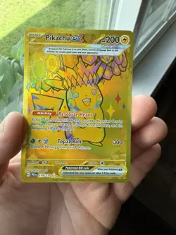 Pokemon Pikachu ex 179/131 Hyper Rare Gold Full Art Prismatic Evolutions NM - Image 1