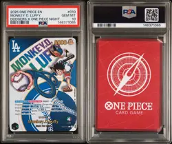 2025 ONE PIECE DODGERS NIGHT MONKEY D LUFFY LEADER PROMO #010 PSA 10 ENGLISH - Image 1