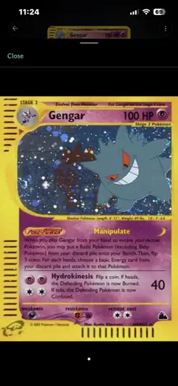 Gengar H9/H32 Skyridge Holo Rare 100 HP Stage 2 Pokemon TCG Card English - Image 2