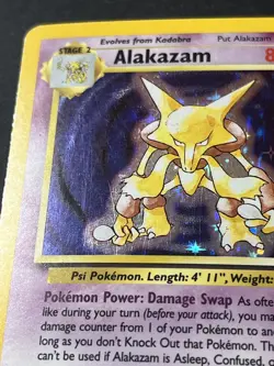 alakazam base set holo rare 1/102 pokemon card - Image 2