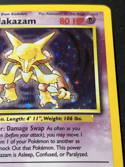 alakazam base set holo rare 1/102 pokemon card - Image 3