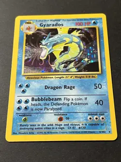 gyarados holo rare base set 6/102 pokemon card - Image 1
