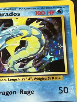 gyarados holo rare base set 6/102 pokemon card - Image 3