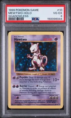 Psa Graded Pokemon Lot 3 Cards Shadowless Mewtwo, Base Set 2 Mewtwo, Hypno Holo - Image 1