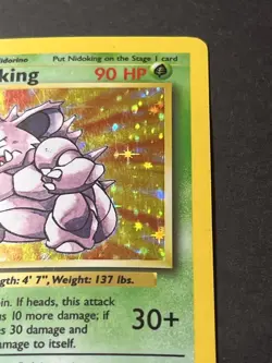 nidoking base set 11/102 holo rare pokemon card - Image 2
