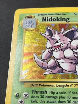 nidoking base set 11/102 holo rare pokemon card - Image 3