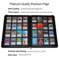 16 Pocket 1000+ Pockets Card Binder, Large Ringless Side Loading Pockets Trad... - Image 4