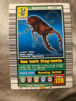 MushiKing Saw tooth Stag-beetle Beetle Card 013E 2003 Sega - Image 1