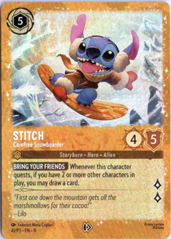 [Holo] Stitch - Carefree Snowboarder Promo Disney Lorcana Promo Cards 42 NM - Image 1