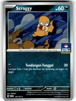Pokemon Indonesian Scarlet & Violet GYM Kartu Promo Card Scaggy 135 /SV-P - Image 1