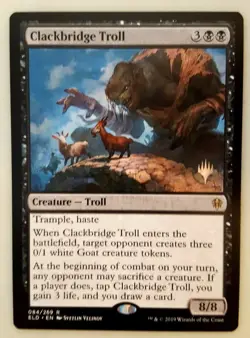 1x Clackbridge Troll Promo Non-Foil Mtg Magic the Gathering Throne of Eldraine - Image 1