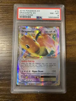2016 POKEMON XY EVOLUTIONS 72 DRAGONITE EX | PSA 8 - Image 1