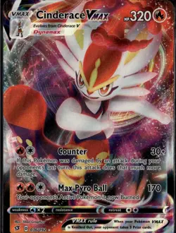 Cinderace VMAX Ultra Rare SWSH02: Rebel Clash 036/192 Fire Pokemon Card TCG - Image 1