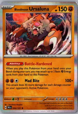 Bloodmoon Ursaluna 054/131/131 Holo SV: Prismatic Evolutions Pokemon Holo NM/M - Image 1