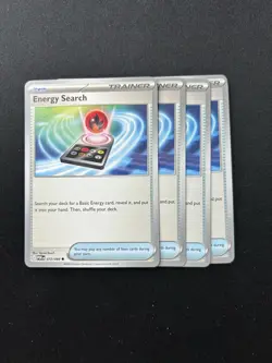 4x Energy Search 072/088 Pokemon TCG - Trainer Playset - Perfect Order - Image 1