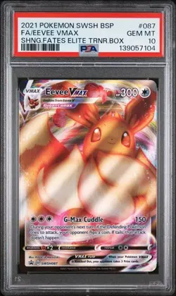 2021 POKEMON SWSH BLACK STAR PROMO #087 FULL ART/EEVEE VMAX PSA 10 - Image 1
