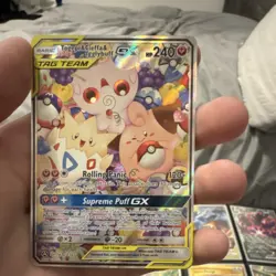 Pokemon TCG Togepi & Cleffa & Igglybuff GX Full Art Holo TAG TEAM Cosmic Eclips… - Image 1