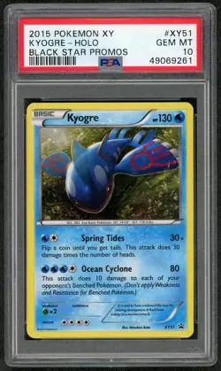 2015 Pokemon XY Kyogre Holo Black Star Promo XY51 PSA 10 - Image 1
