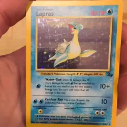 Lapras 10/62 Holo Rare Pokemon 1999 Fossil LP - Image 3