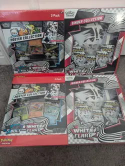Pokemon White Flare Binder Collection And Poster Collect Lot Of 2 Bundles Sealed - Image 1