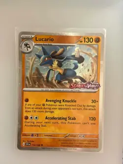 Lucario 114/198 Scarlet Stamped Pokemon Cosmos Holo Promo - Image 1