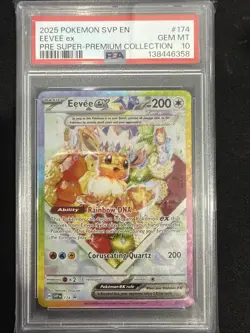 PSA 10 GEM Mint Eevee ex SVP174 Black Star Promo - Pokemon SV8.5 PRE SPC - Image 1