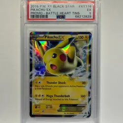 2016 Pokemon Pikachu EX XY174 Black Star Promo Battle Heart Tins PSA 5 - Image 1