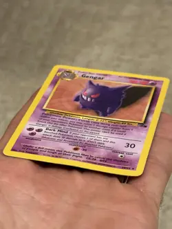 Pokemon Fossil Gengar 20/62 Unlimited Non Holo Rare HP / Damaged 1999 WOTC - Image 3