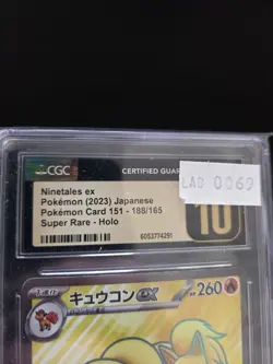 CGC Gem Mint 10 Ninetales EX 188/165 Japanese Pokemon 151 Secret Rare - Image 2