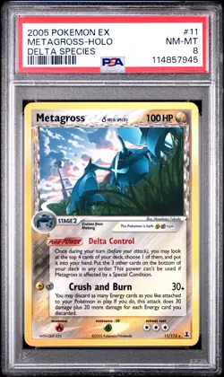 2005 POKEMON EX DELTA SPECIES METAGROSS #11 HOLO PSA 8 NM #114857945 - Image 1