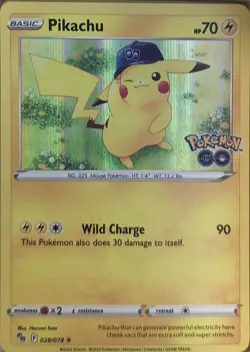 Pokemon Pokemon GO Holo Pikachu 028/078 Holo R NM - Image 1