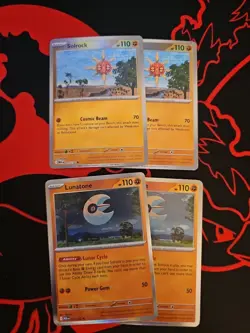 x2 Solrock 075/132 x2 Lunatone 074/132 - Mega Evolution - Pokemon TCG Playset NM - Image 1