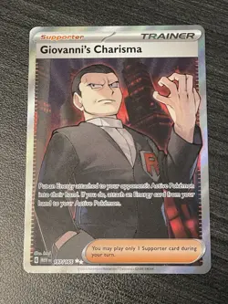 Pokemon TCG Giovanni's Charisma Scarlet & Violet Holo Ultra Rare Card 197/165 NM - Image 2