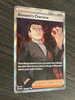 Pokemon TCG Giovanni's Charisma Scarlet & Violet Holo Ultra Rare Card 197/165 NM - Image 4