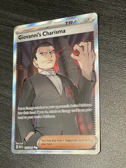 Pokemon TCG Giovanni's Charisma Scarlet & Violet Holo Ultra Rare Card 197/165 NM - Image 5