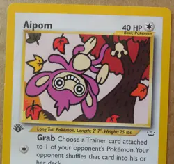 Aipom 41/64 1st Edition Common Non-Holo Neo Revelation Pokemon Card LP - Image 2