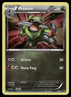 Pokemon Cards Fraxure 15/20 Holo Dragon Vault Holo Rare NM - Image 1