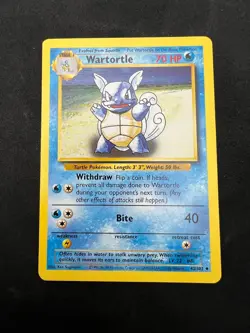 Pokemon TCG Wartortle Base Set, Unlimited Uncommon Card 42/102 - Image 3