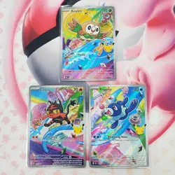 Rowlett 043 + Litten 044 + Popplio 045 - First Partner Pokemon Cards #L317 - Image 1