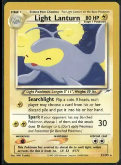 Light Lanturn 23/105 Neo Destiny Pokemon English Card (MP) - Image 1