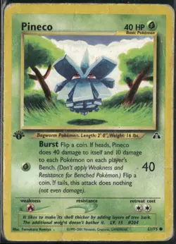 Pineco 61/75 1st Edition Neo Discovery Pokemon English Card (HP) - Image 1